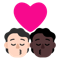 Kiss- Person- Person- Light Skin Tone- Dark Skin Tone emoji on Microsoft